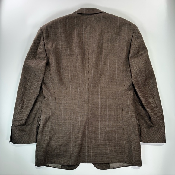 Kensington Collection mens wool blazer made in USA brown houndstooth 44R - Picture 8 of 14